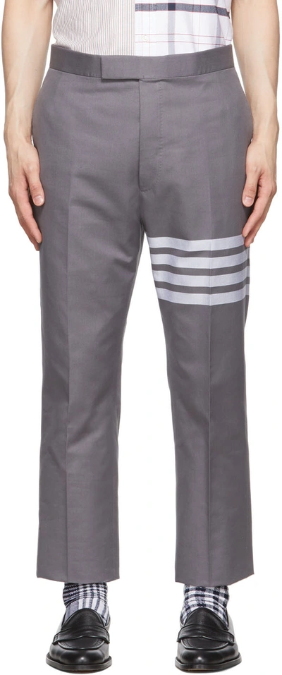 Thom Browne Grey 4-bar Trousers