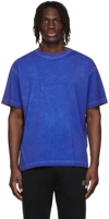 A-cold-wall* Knitted Dissolve Dye T-shirt Pistacho Dyed Cotton T-shirt With Embossed Logo In Cobalt Blue