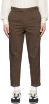 BEAMS BROWN POLYESTER TROUSERS