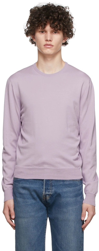 Ralph Lauren Purple Label Purple Cotton Sweater In Lilac