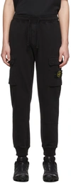 Stone Island Cargo Tapered Mid-rise Stretch Cotton And Wool-blend Trousers In Black