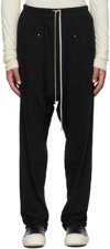 RICK OWENS DRKSHDW BLACK ORGANIC COTTON CARGO PANTS