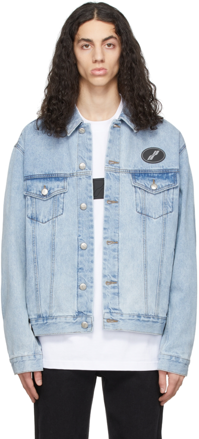 We11 Done Light Blue Denim Jacket With Loo-patch