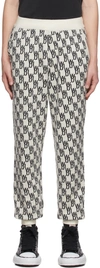 WE11 DONE OFF-WHITE WOOL LOUNGE PANTS
