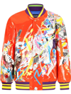 Dolce & Gabbana Men's Color Dripping Bomber Jacket In Orange
