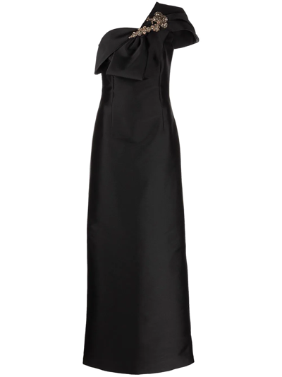 Sachin & Babi Ines One-shoulder Gown In Black