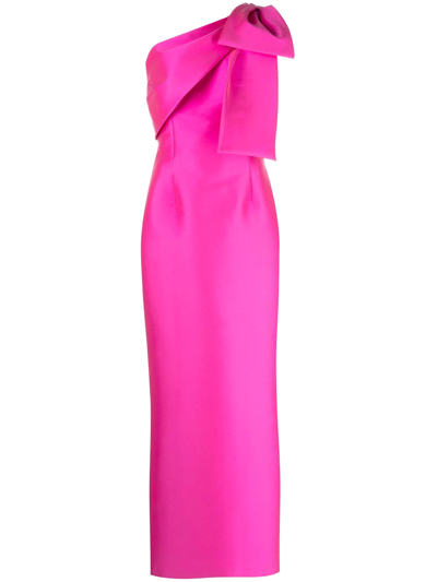 Sachin & Babi Bonnie One-shoulder Gown In Fuschia