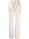 ISABEL MARANT STRIPE PRINT WHITE SLIM FIT PANTS