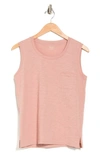 Madewell Whisper Cotton Crewneck Pocket Muscle Tank In Gentle Blush
