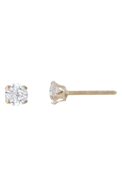 Candela Jewelry 14k Yellow Gold Cz 6mm Stud Earrings In Clear
