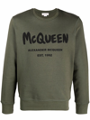 Alexander Mcqueen Logo Print Sweatshirt In Verde