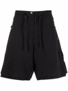 Stone Island Shadow Project Drawstring Cargo Shorts In Nero