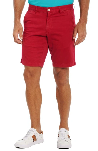 Robert Graham Belgrade Cotton Blend Stretch Solid Classic Fit Shorts In Red