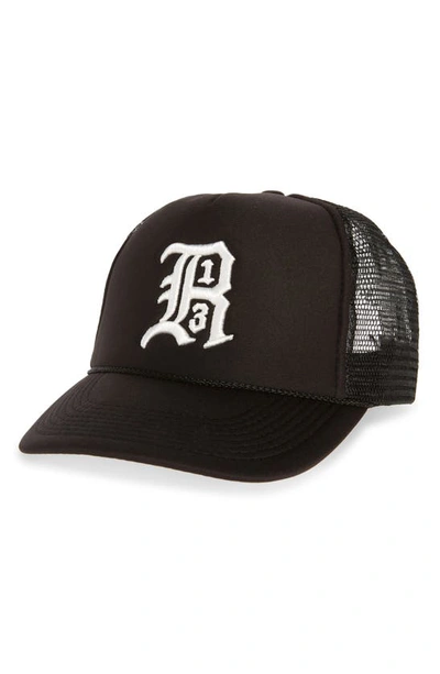 R13 Logo Trucker Hat In Black