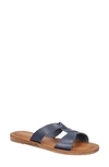 Bella Vita Dov-italy Womens Leather Slip On Slide Sandals In Navy