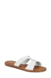 Bella Vita Dov-italy Womens Leather Slip On Slide Sandals In White