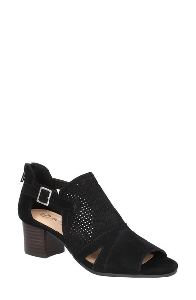 Bella Vita Women's Illiana Block Heeled Sandals Women's Shoes In Black Suede Leather
