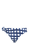 Jacquemus Le Maillot Vichy Check Bikini Bottoms In Blue