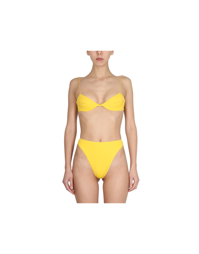 Oseree Nylon Bikini Top In Yellow