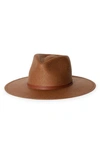 Janessa Leone Sherman Packable Straw Fedora In Brown