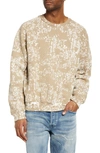 John Elliott Abstract-print Crewneck Cotton Sweatshirt In Shark