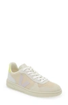 Veja V-10 Sneakers In Grey Suede In Multico Sable/ Parme