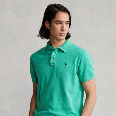 Polo Ralph Lauren Custom Slim Fit Spa Terry Polo Shirt In Cabo Green