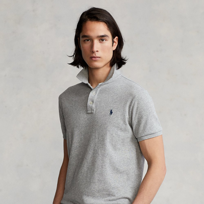 Polo Ralph Lauren Custom Slim Fit Spa Terry Polo Shirt In Andover Heather