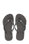Havaianas Slim Crystal Ii Flip Flop In Black