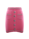 Chiara Ferragni Mini Skirt In Cotton With Ribbed Inserts In Pink