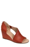 Journee Collection Aretha Perforated Wedge Sandal In Rust