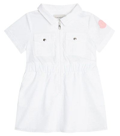 Moncler Logo-patch Zip-up Shirt Dress In White