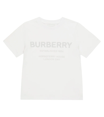 Burberry Kids Baby Boys White Cotton T-shirt With Logo