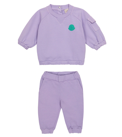 Moncler Baby Sweatshirt And Sweatpants Set In Purple