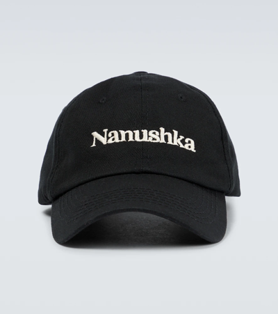 Nanushka Logo-embroidered Baseball Cap In Black