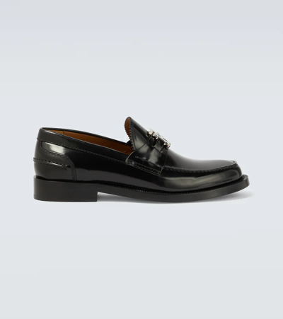 Burberry Monogram Motif Leather Loafers In Black