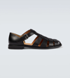 Mordecai Fisherman Nevada Leather Sandals In Black