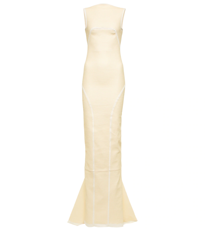 Rick Owens Strapless Sequin-embroidered Gown In Natural