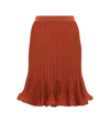 Givenchy Pleated A-line Stretch-knit Mini Skirt In Terracotta