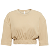 Dion Lee Cropped Cotton T-shirt In Sand Dollar