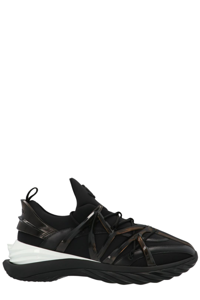 Jimmy Choo Cosmos/m Neoprene & Leather Sneaker In Black