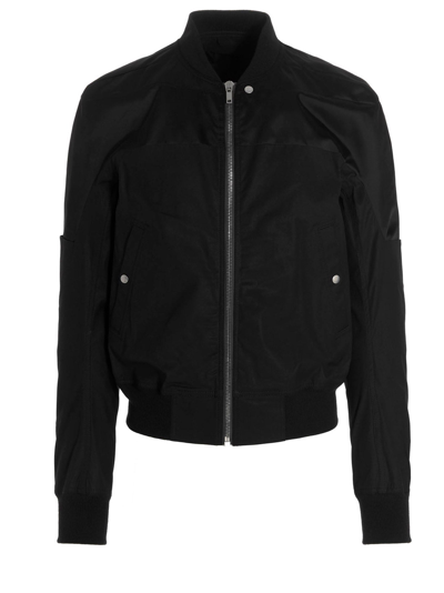Rick Owens Panelled Zipped Bomber Jacket In Black