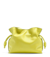 Loewe Flamenco Drawstring Knot Clutch Bag In Lime Yellow