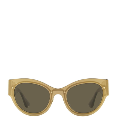 Versace Cat Eye Grey Tinted Sunglasses In Brown