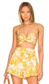 Amur Alva Organic Cotton Bralette Top In Yellow