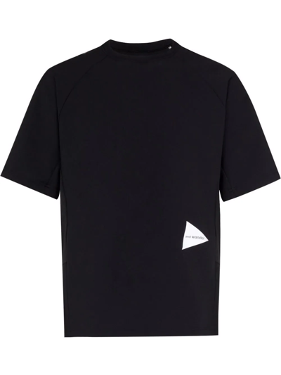 And Wander Hybrid Base Layer Short-sleeve T-shirt In Black