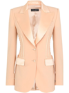 Dolce & Gabbana Single-breasted Corset-tie Blazer In Pink