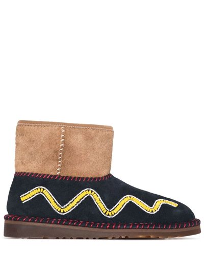 Ugg Denim Tears Classic Onia Beaded Suede Boots In Camel/oth