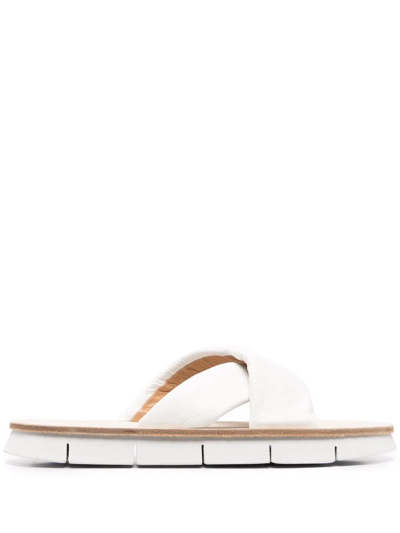 Marsèll Crossover-strap Leather Sandals In Bianco