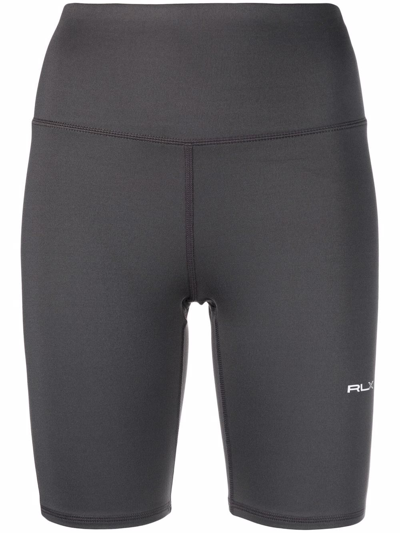 Polo Ralph Lauren Rlx Stretch Logo Biker Shorts In Dark Slate